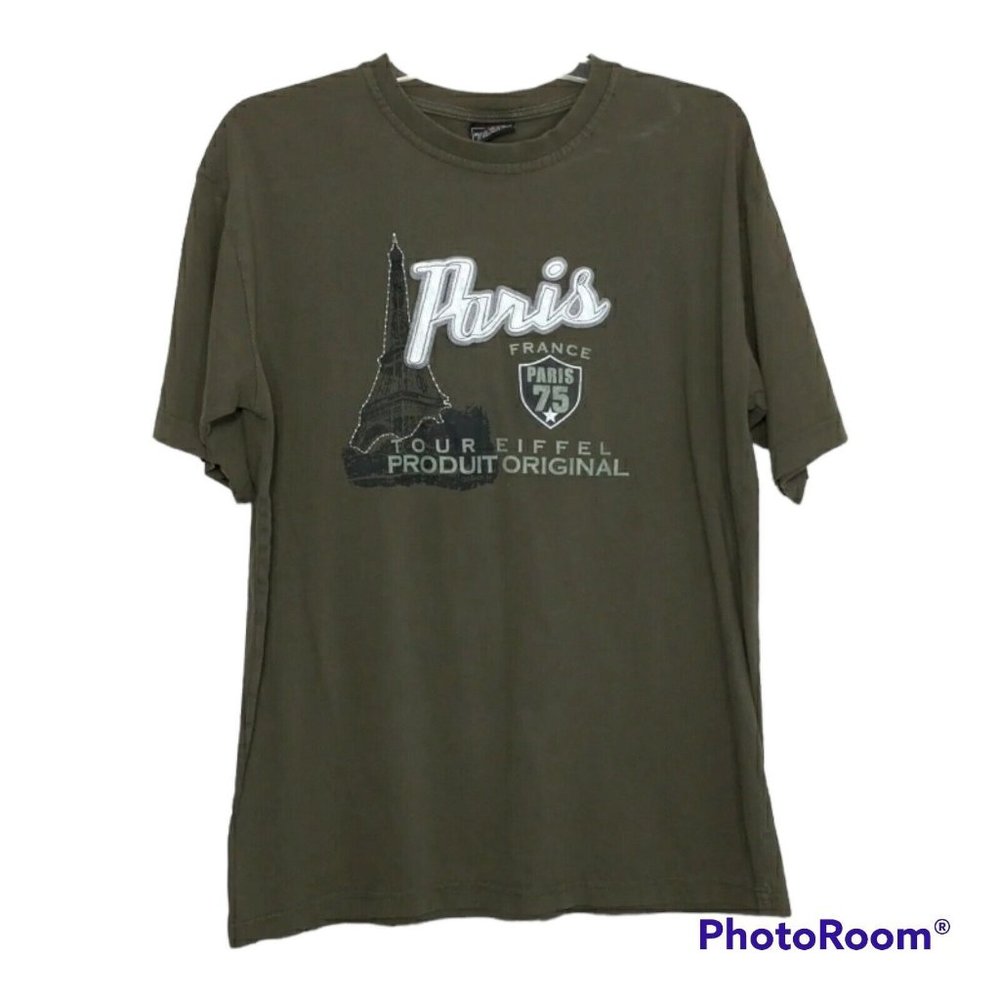 Produit Original Men's T-Shirt Size Large Paris France Short Sleeve Vacation